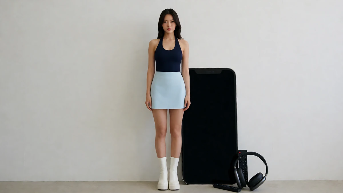 爱爱视频制服女郎剧情专栏栏目中的年轻女友风模特与手机片库场景